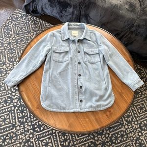 Thread and Supply Oversized Shirt Jacket Lined Light Blue Medium